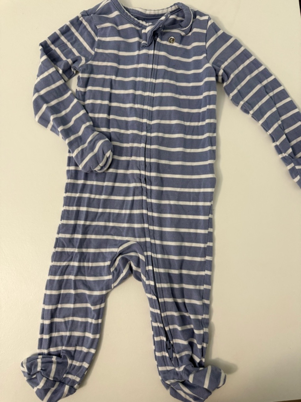 Striped Blue & White Kids One-Piece Sleepwear